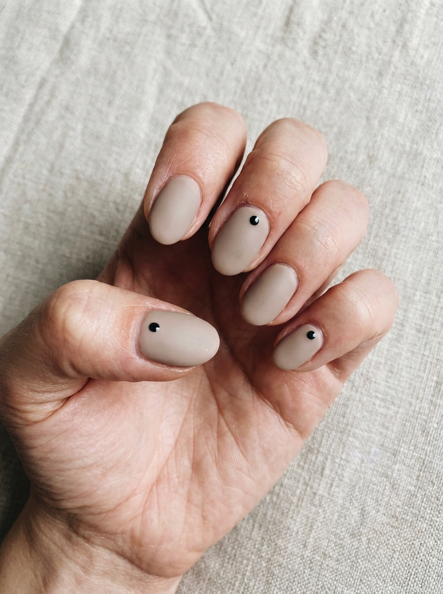 Matte Nails mit kleinen Punkten als Matte Nägel Ideen Inspiration 2026